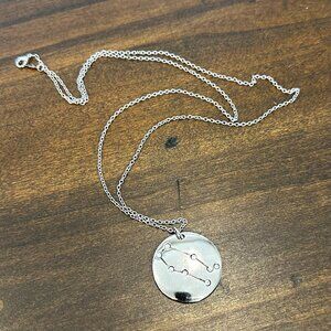 Leila Gemini Zodiac Sign Necklace - Silver - Double Sided Constellation Symbol